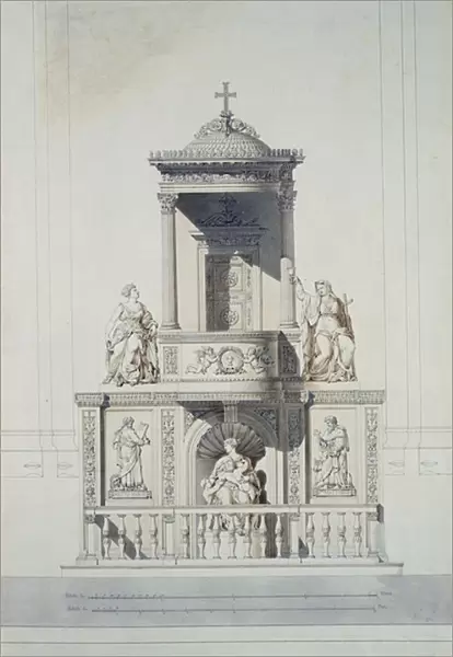 Design for a Pulpit, c. 1825 (pen & ink and w  /  c on paper)