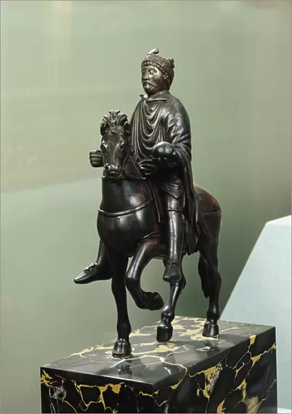 Equestrian statue of Charlemagne (747-814) (bronze) (see also 28028)