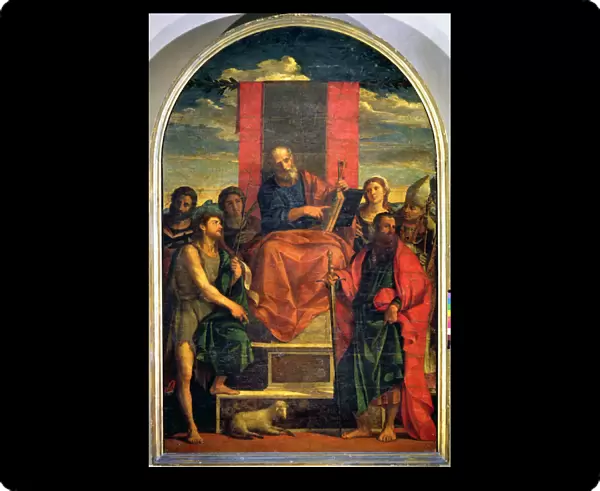 St. Peter Enthroned with Saints (oil on canvas)