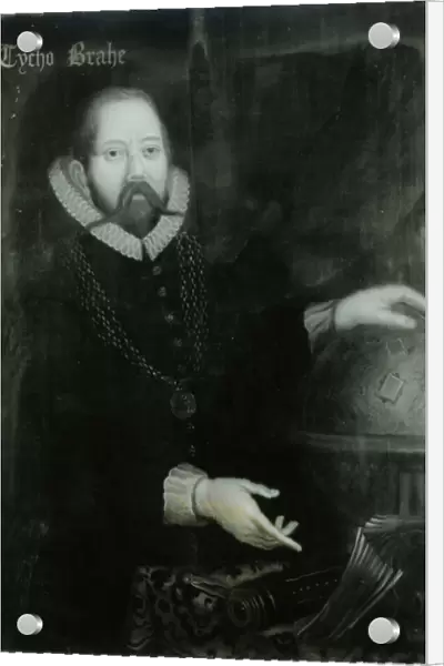 Tycho Brahe (1546-1601) (oil on canvas) (b&w photo)
