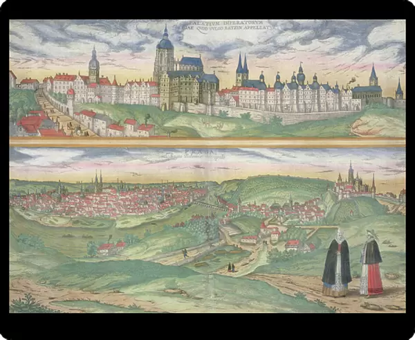 Map of Prague, from Civitates Orbis Terrarum by Georg Braun (1541-1622