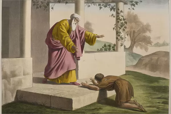 The return of the prodigal son, illustration from a catechism L