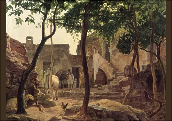 Farmyard near Sorrento, 1827 (oil on canvas)