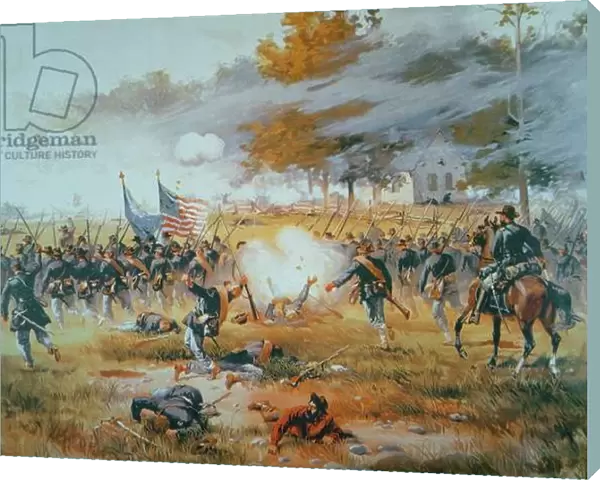 The Battle of Antietam, 1862 (colour litho)