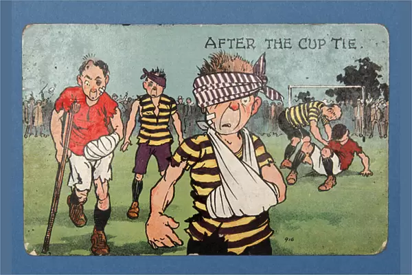 After the Cup Tie (colour litho)