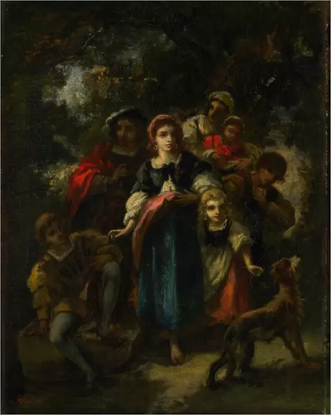 Children in a Wood (oil on canvas)