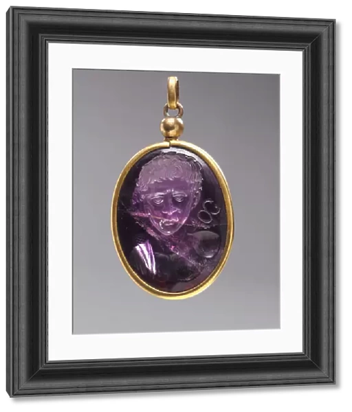 Intaglio with Male Portrait Bust, 500s (amethyst with gold mount)