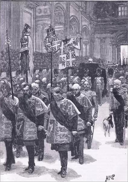 The burial of Wellington 1852 AD (litho)