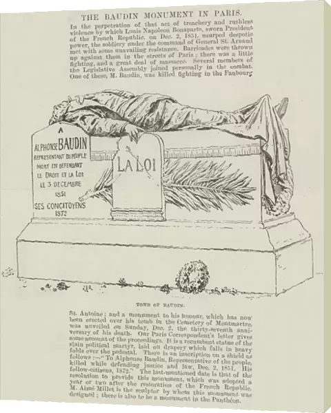The Baudin Monument in Paris (engraving)