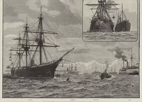 The Naval Review, Fleet assembling at Spithead, Ships taking up their Position (engraving)