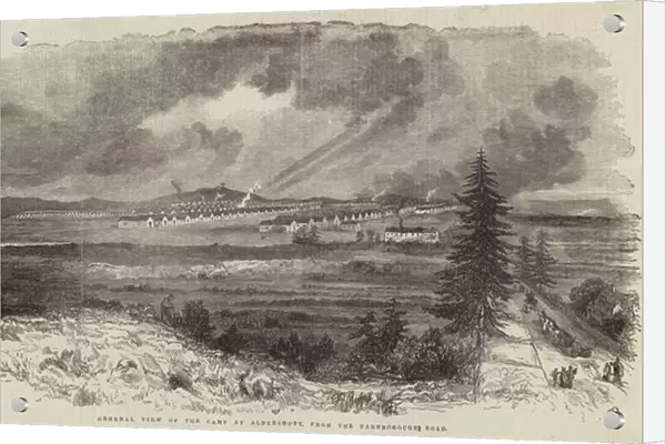 General View of the Camp at Aldershott, from the Farnborough Road (engraving)