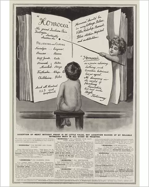 Advertisement, Homocea (engraving)