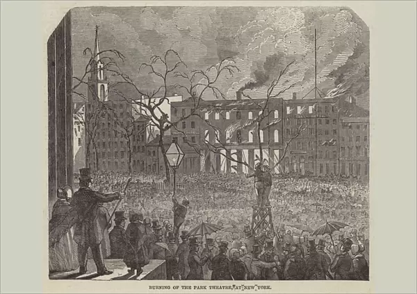 Burning of the Park Theatre, at New York (engraving)