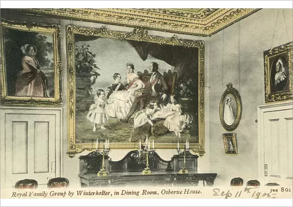 Royal Family Group by Winterhalter, in Dining Room, Osborne House, Isle Of Wight (colour photo)