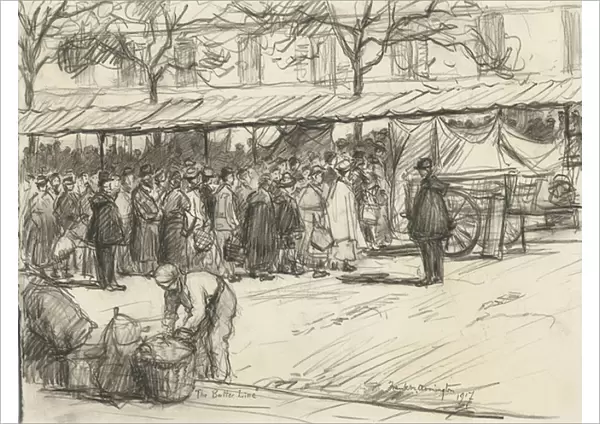 The Butter Line, 1917 (pencil on paper)