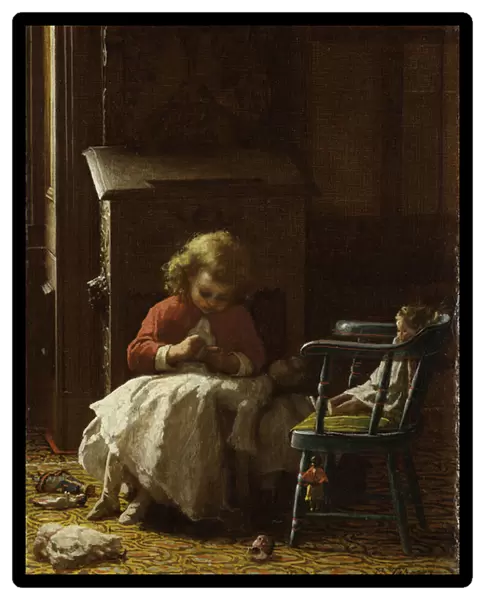 Family Cares, 1873 (oil on wood)