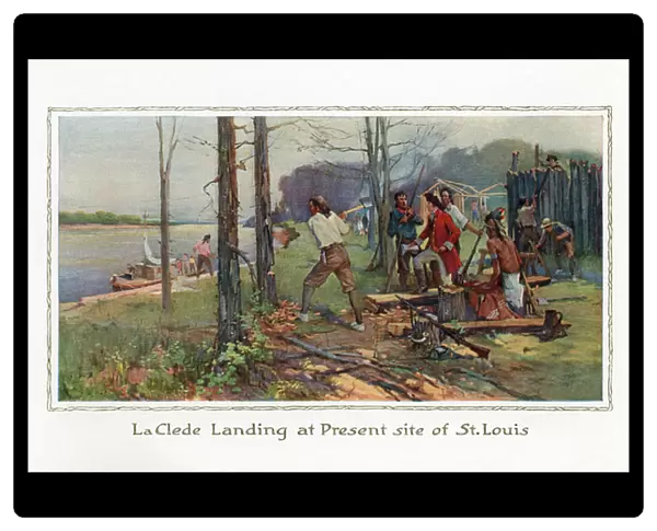 Pierre LaClede Landing in St. Louis, 1914 (screen print)
