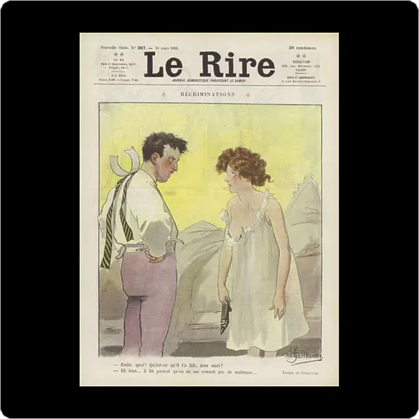 Recriminations. Illustration for Le Rire (colour litho)