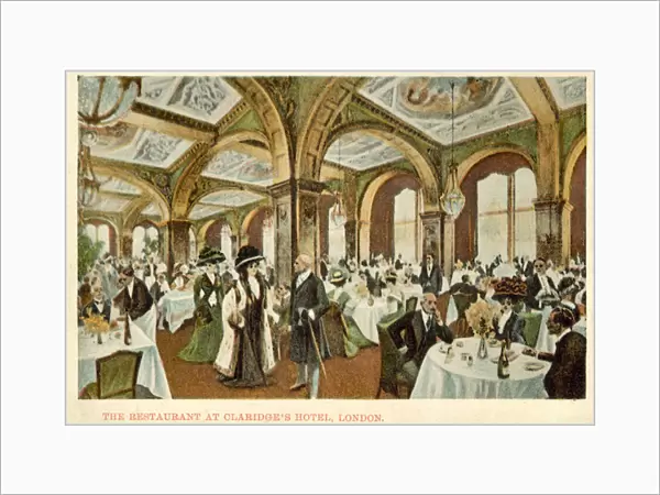 The Restaurant, Claridges Hotel, London (colour litho)