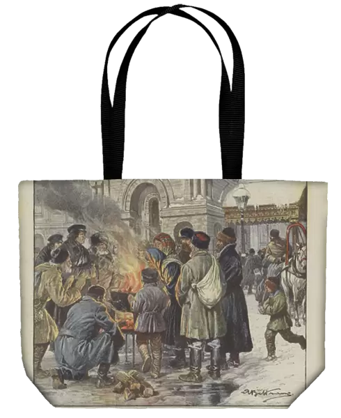The Feasts Of The Poor In Russia, The Christmas Of The Mugik In The Streets Of Petersburg (colour litho)