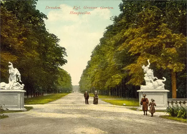 Dresden, Kgl Grosser Garden, Hauptallee (colour photo)
