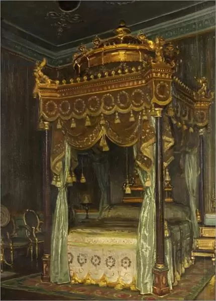 State Bed at Osterley Park (oil on canvas)