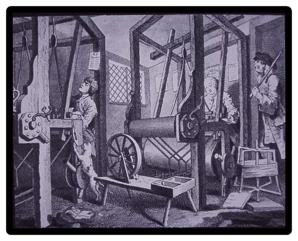 Weaving in Spitalfields, London (engraving)