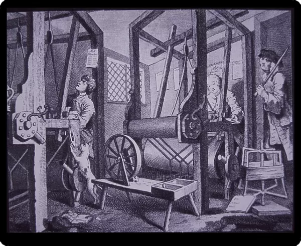 Weaving in Spitalfields, London (engraving)