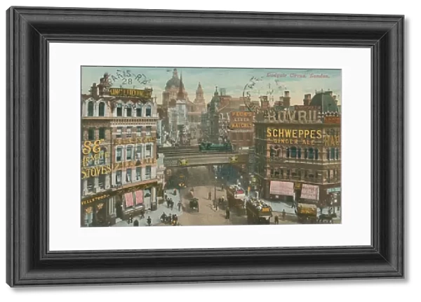 Postcard of Ludgate Circus, London, sent in 1913 (hand-coloured photo)
