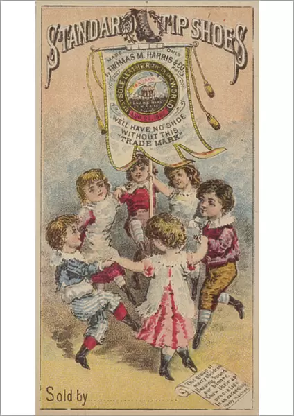Children Dancing Round Banner (chromolitho)