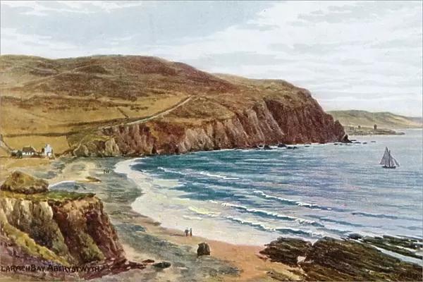 Clarach Bay, Aberystwyth (colour litho)
