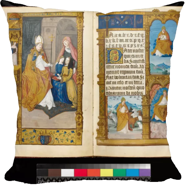 Ms 159, fol 2v & 3r Anne of Brittany presented to St Claude