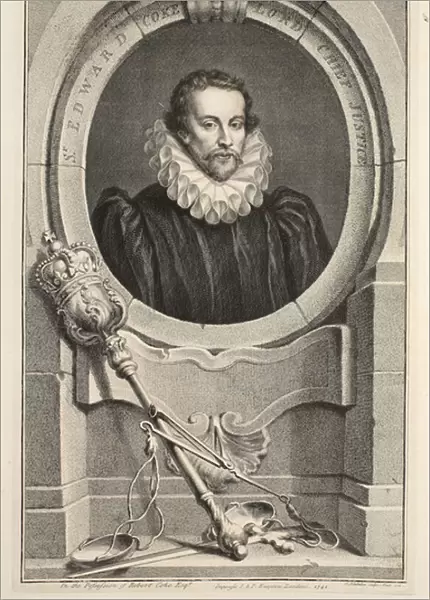 Portrait of Sir Edward Coke, Lord Chief Justice, illustration from