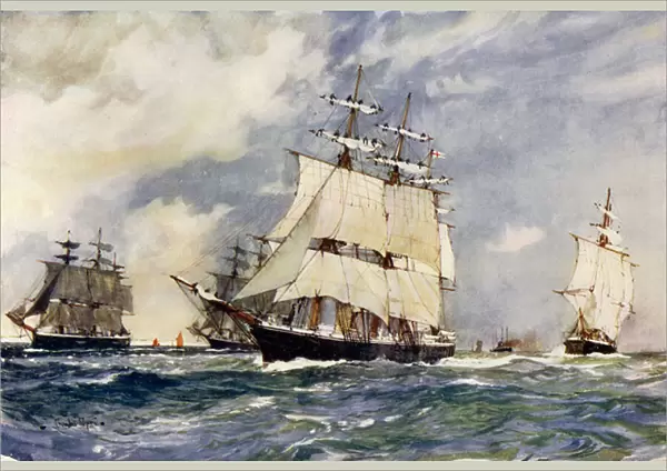 The Sailing Training Squadron, 1899 (colour litho)