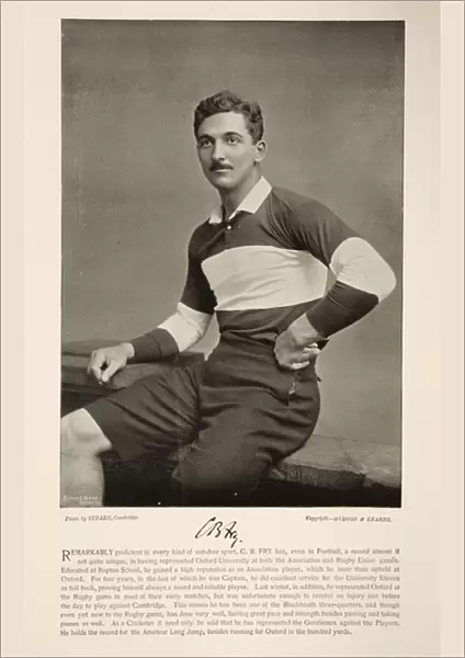 C. B. Fry, from Famous Footballers, 1895 (b  /  w photo)