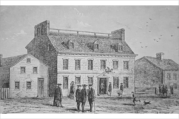 Green Dragon Tavern, Union Street, Boston, Massachusetts c. 1750 (litho)