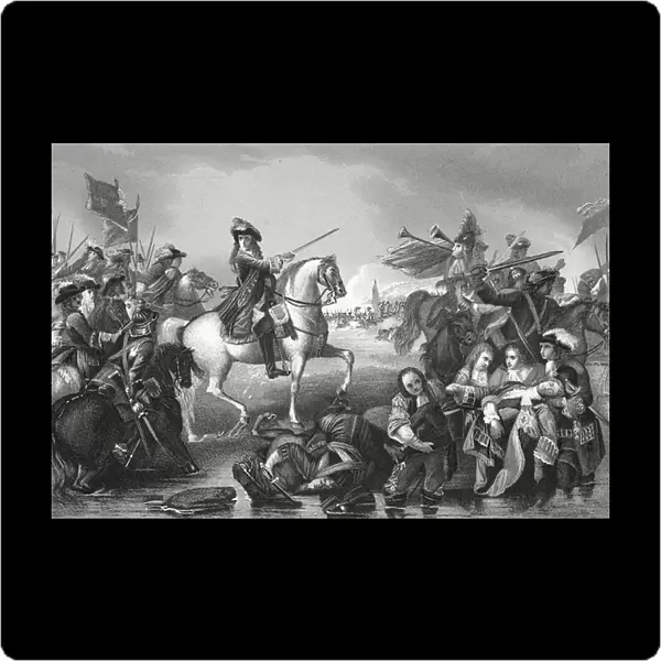 Battle of the Boyne, engraved by W. French (litho)