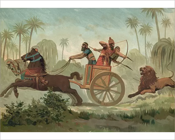 Ashurbanipal hunting lions