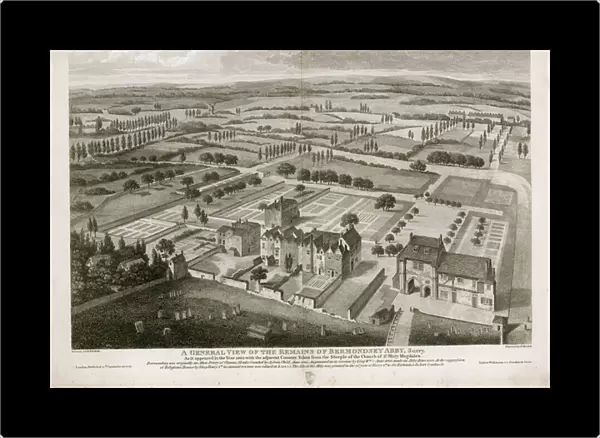 General view of the remains of Bermondsey Abbey, as it appeared in 1805 (engraving)