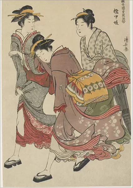 'Entertainers of Tachibana-cho', 1782 (colour woodblock print)