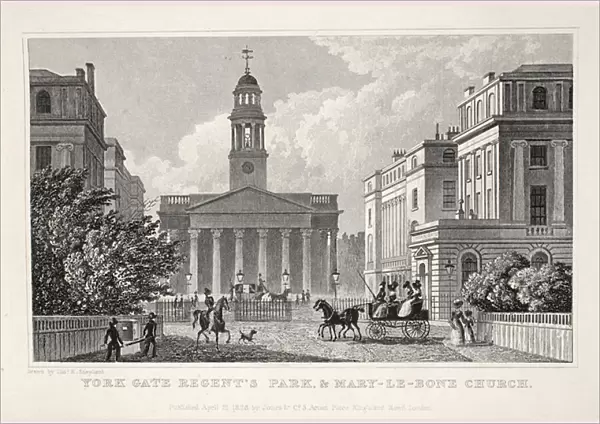 York Gate, Regents Park and Mary-le-Bow Church, from London and it
