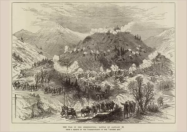 The War in the Herzegovina, Battle of 20 January (engraving)