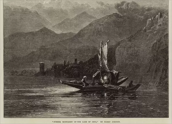 Summer Moonlight on the Lake of Orta (engraving)