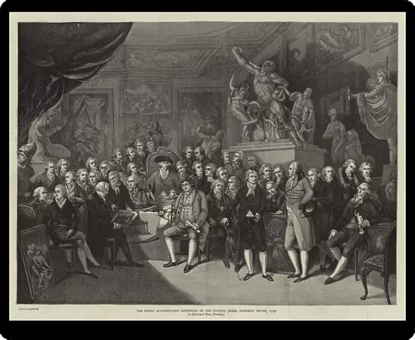 The Royal Academicians assembled in the Council Room, Somerset House, 1793 (engraving)
