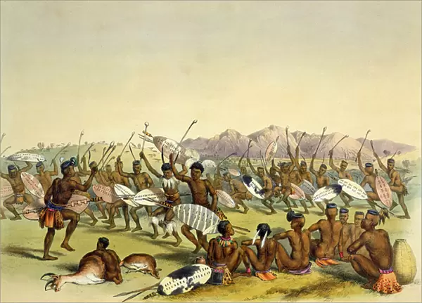 Zulu Hunting Dance near the Engooi Mountains, plate 14 from