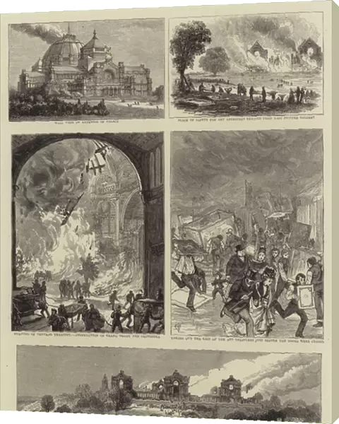 Destruction of the Alexandra Palace, 9 June 1873 (engraving)
