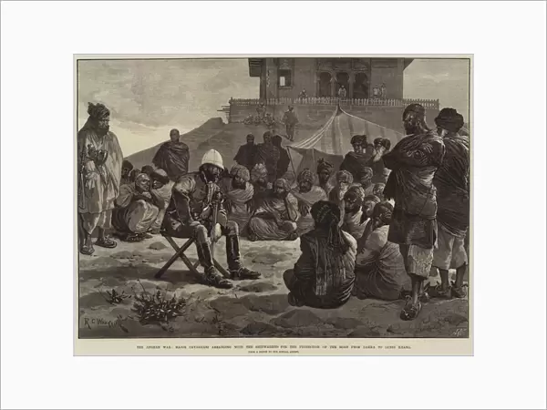 The Afghan War, Major Cavagnari arranging with the Shinwarries for the Protection of the Road from Dakka to Lundi Khana (engraving)