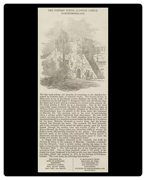 The Postern Tower, Alnwick Castle, Northumberland (engraving)
