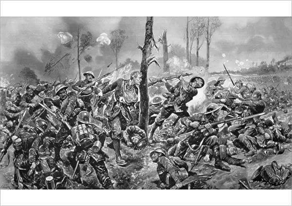 Brigade of Guards in Action during WWI, 1918 (litho)