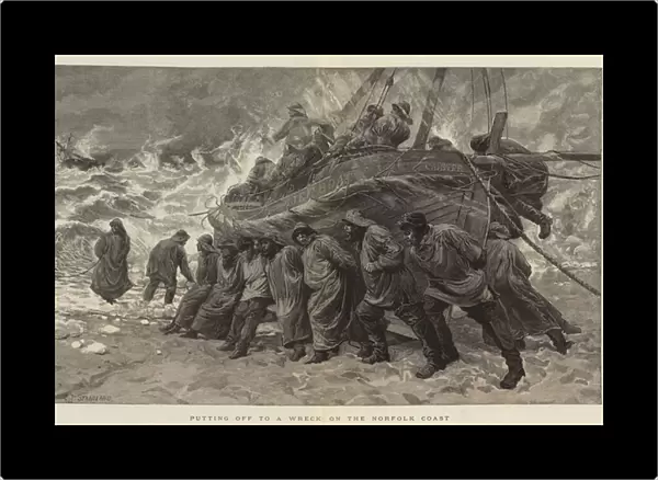 Putting off to Wreck on the Norfolk Coast (engraving)